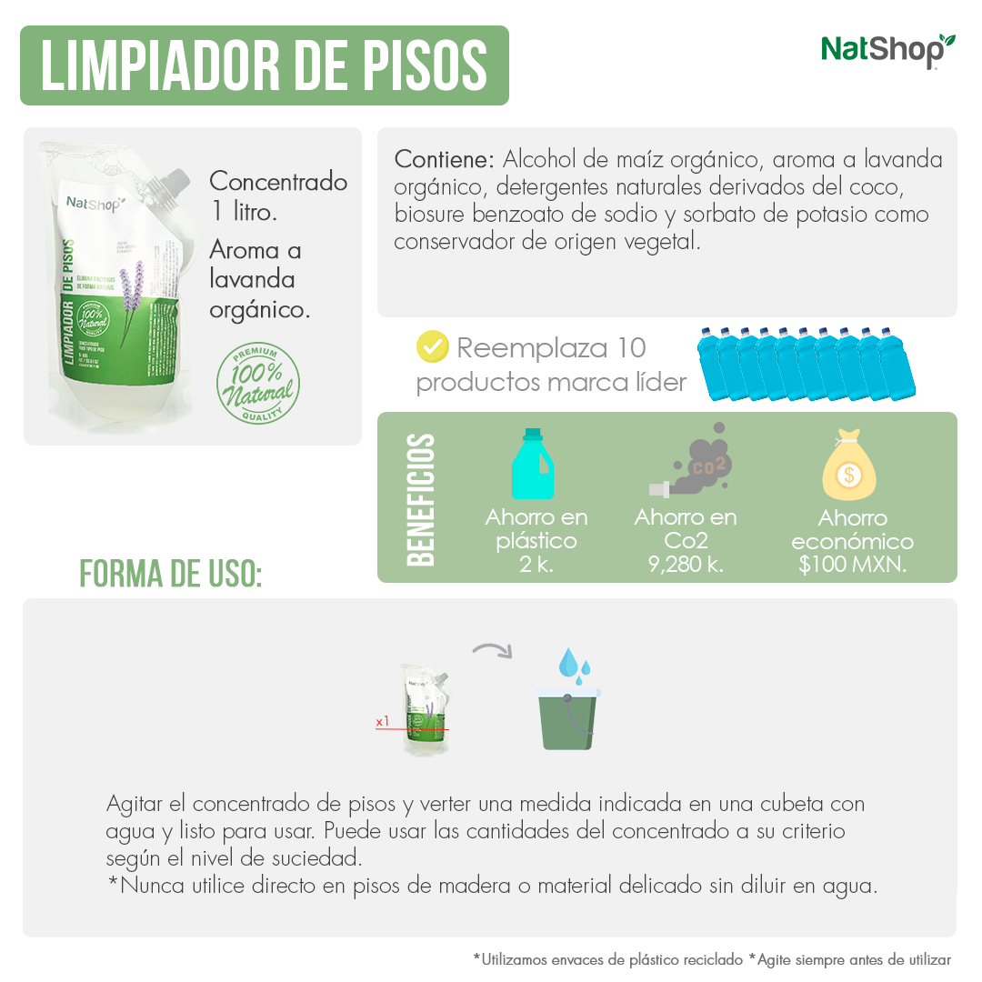 Limpiador de pisos concentrado - Lavanda Orgánica 1 litro